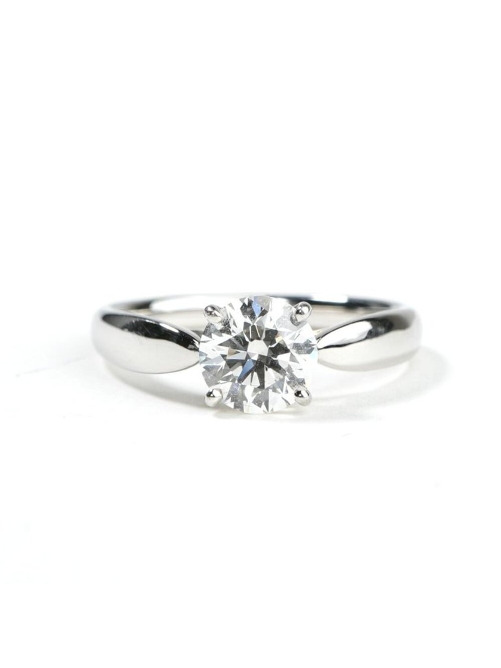 Tiffany & Co Round Brilliant Engagement Ring Platinum Solitaire Harmony Silver